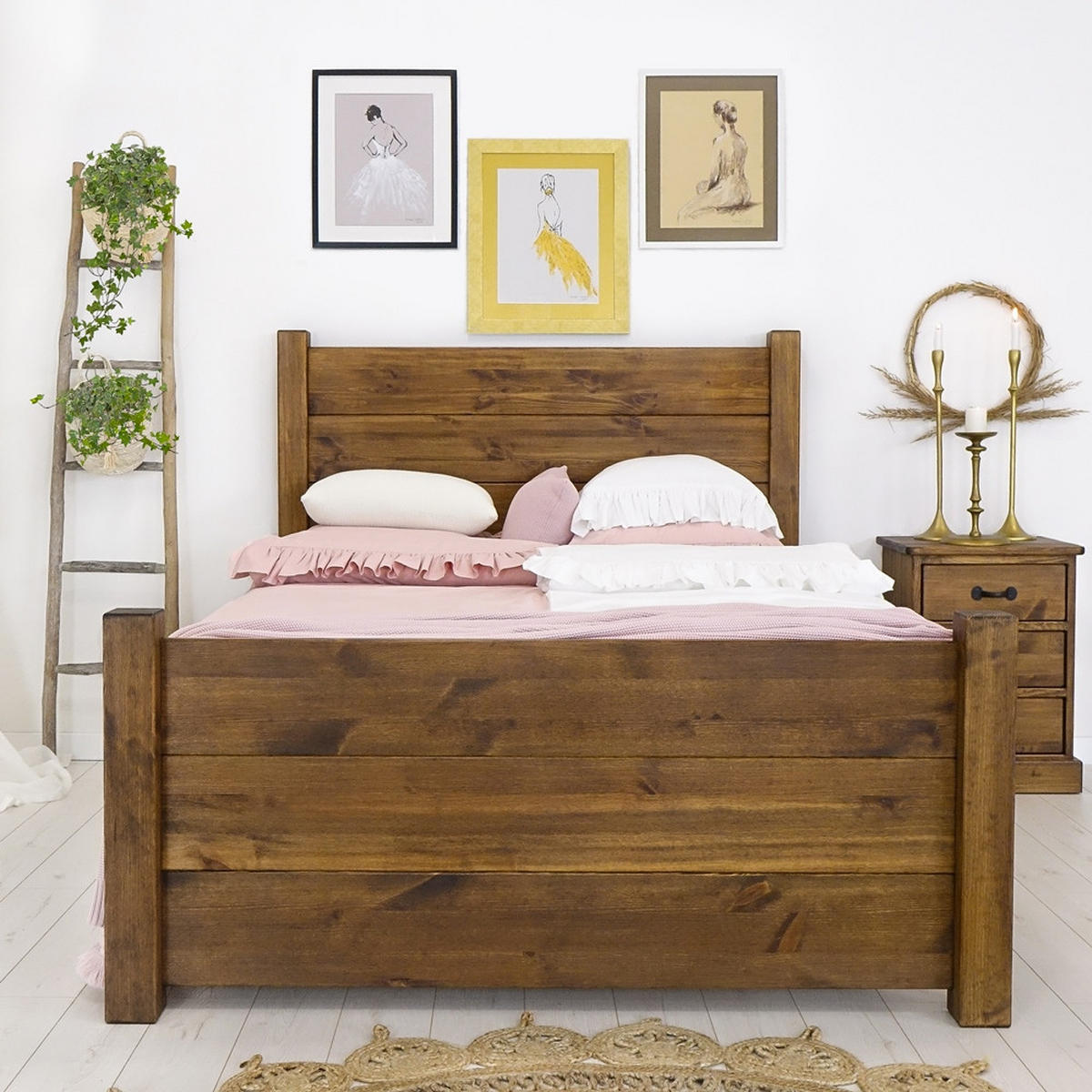 BETT aus Massivholz Rustyk Dobromir 140x200 - Dunkelbraun, Holz (140/200cm) - Seart