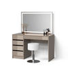 SCHMINKTISCH Imola Greige mit LED-Spiegel und Hocker - Greige, Holzwerkstoff (120/75/55cm) - Livinity®
