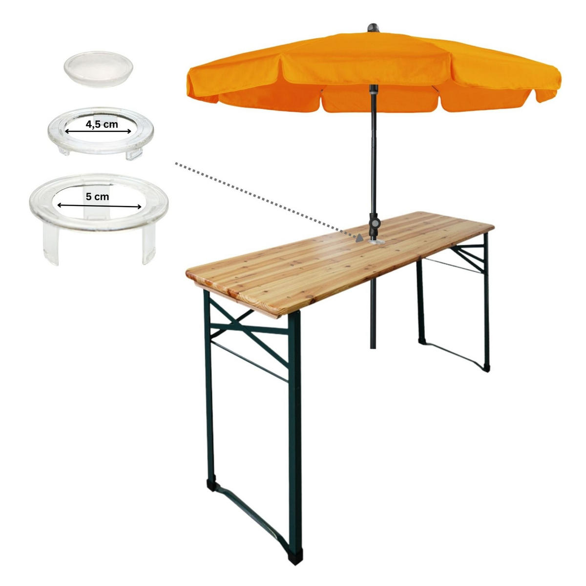 BIERZELTTISCH höhenverstellbar & klappbar 90-116x170x50cm Holz - Hellbraun, Holz - CHEFGASTRO