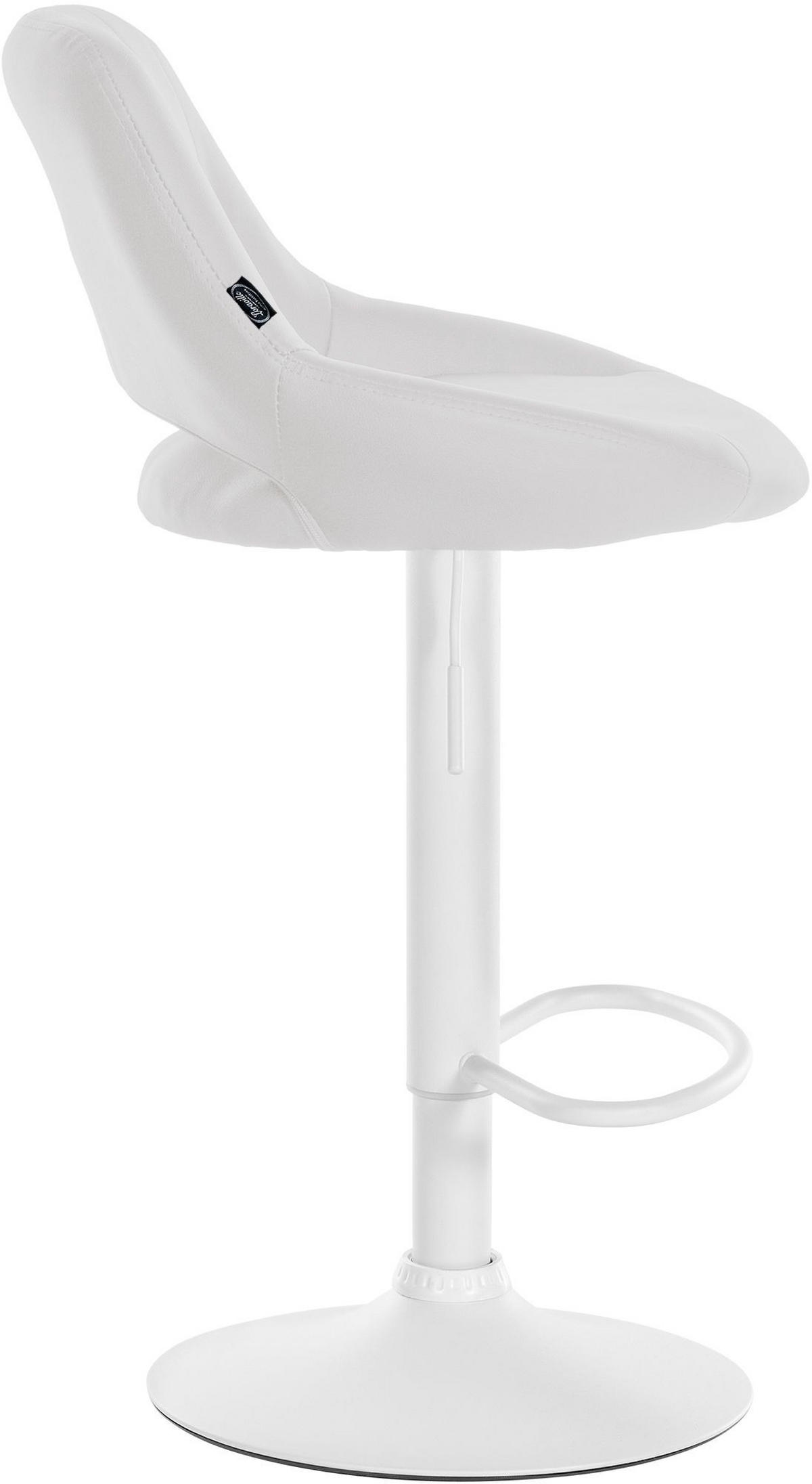 BARHOCKER Lederlook Weiß - Weiß, Textil/Metall (47/85/48cm) - CLP