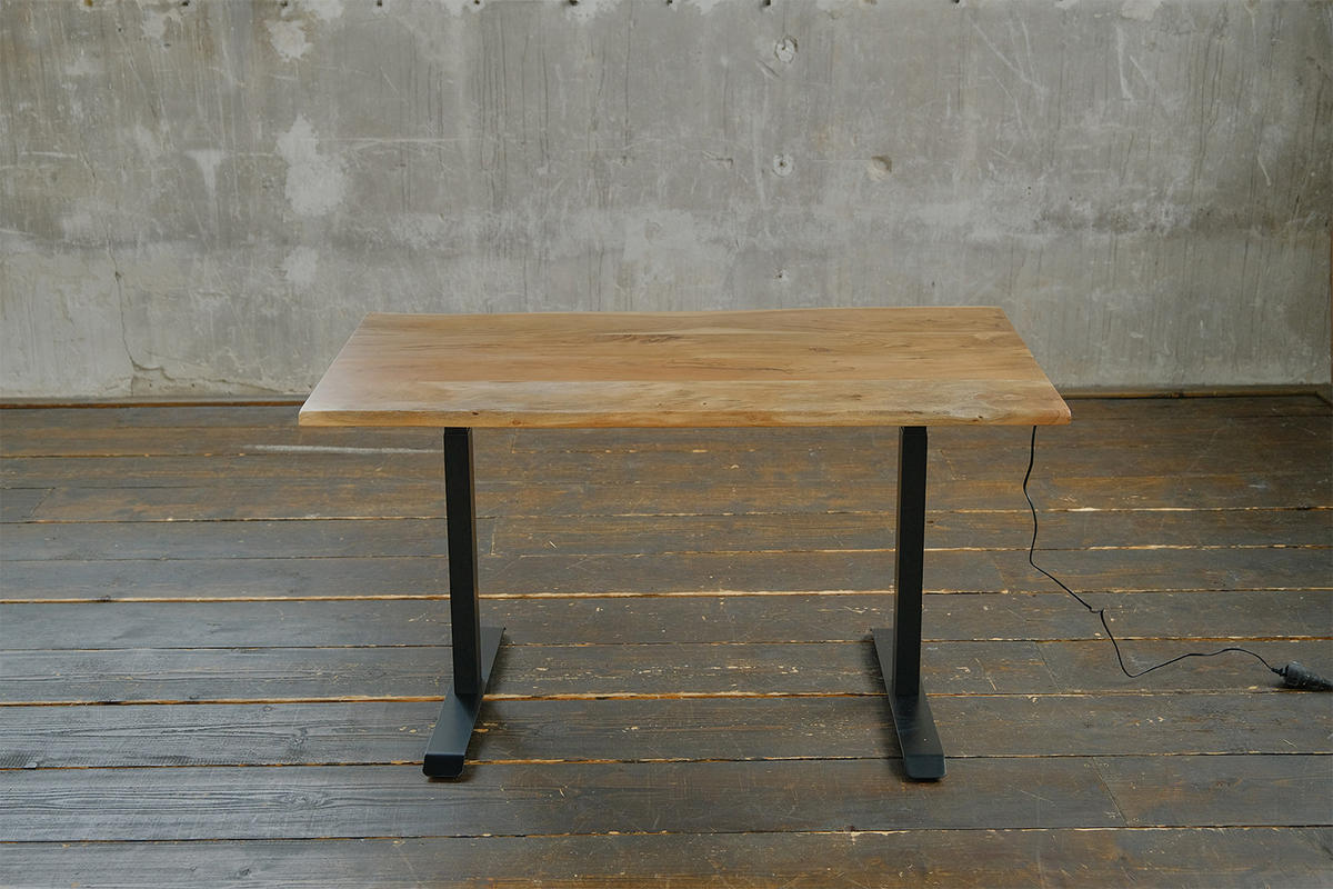 SCHREIBTISCH LORA elektrisch höhenverstellbar Holz Akazie - Schwarz/Naturfarben, Holz (180/90/72cm) - KAWOLA