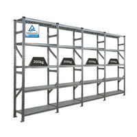 FACHBODENREGAL Proximo Stecksystem 200x360x50cm 5 Ebenen Fachlast 200 kg Beidseitig nutzbar Verzinkt - Silberfarben, Metall (360/200/50cm) - PROREGAL