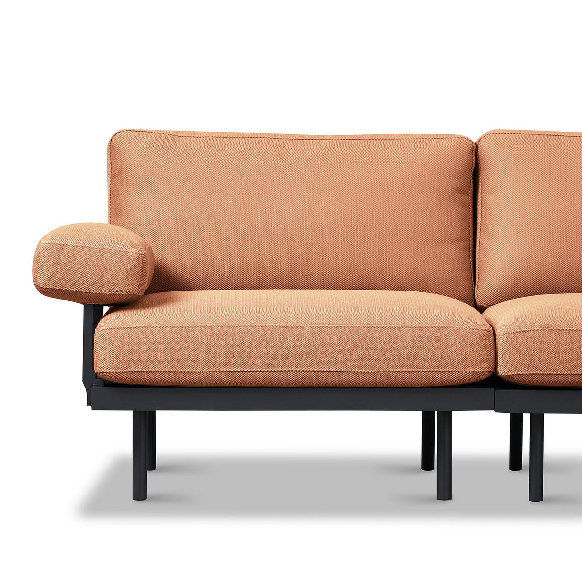 OUTDOOR-ECKSOFA - Rosa, Textil/Metall (273/80/273cm) - home24