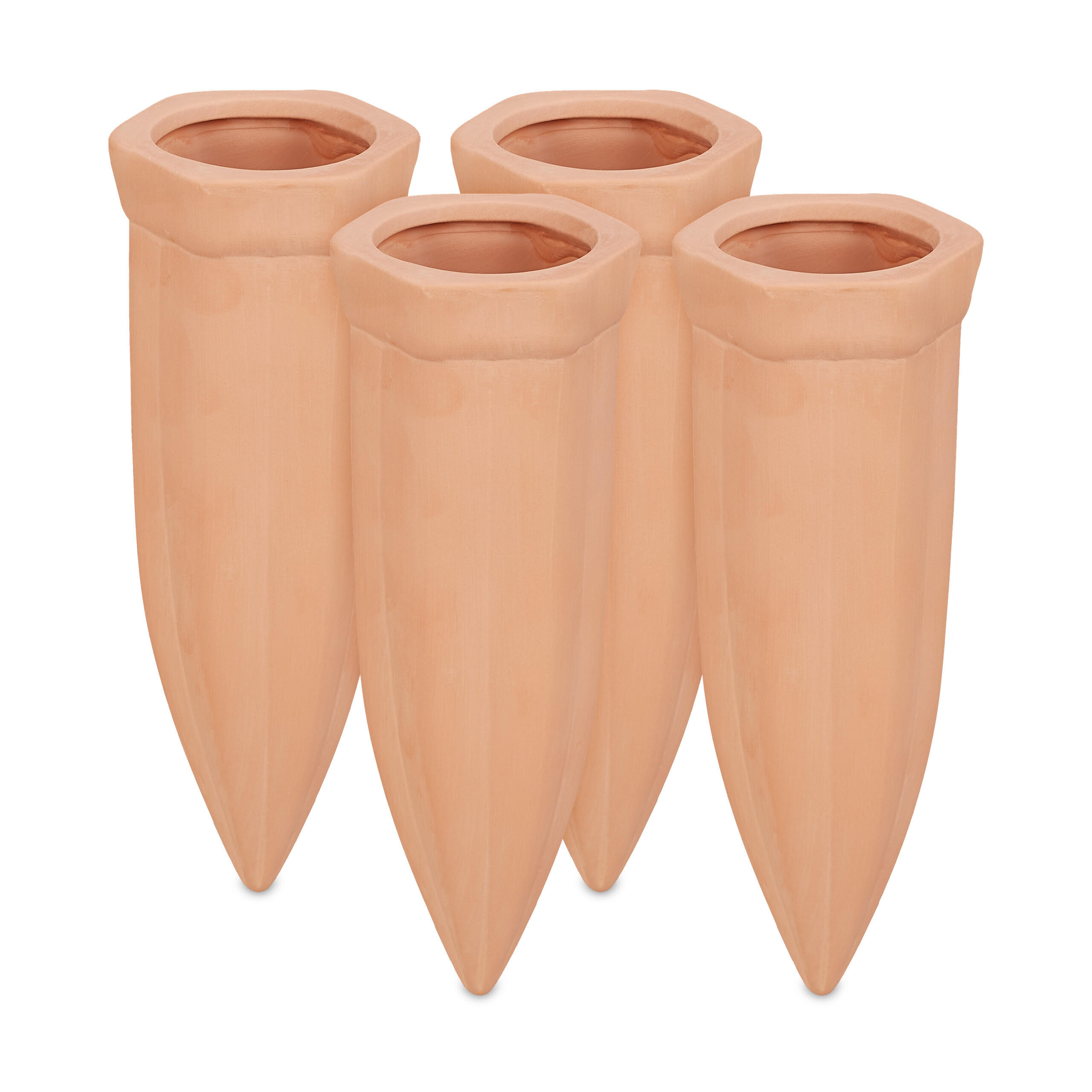 4XTONSPITZEN Bewässerung - Hellbraun, Keramik (5.5/15/5cm) - Relaxdays