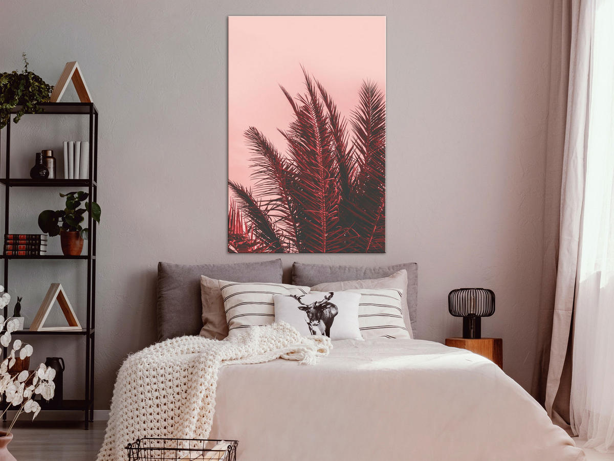 KUNSTDRUCK Rosa 80/120 cm - Pink/Schwarz, Textil (80/120cm) - KUNSTLOFT
