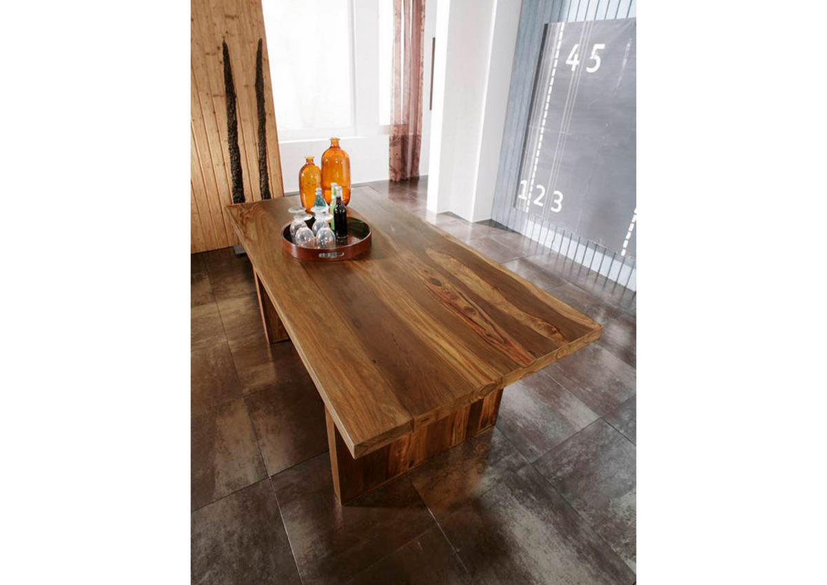 ESSTISCH Sheesham 180x90x76 walnuss lackiert DUKE #102 - Dunkelbraun, Holz (180/90/76cm) - Massivmoebel24