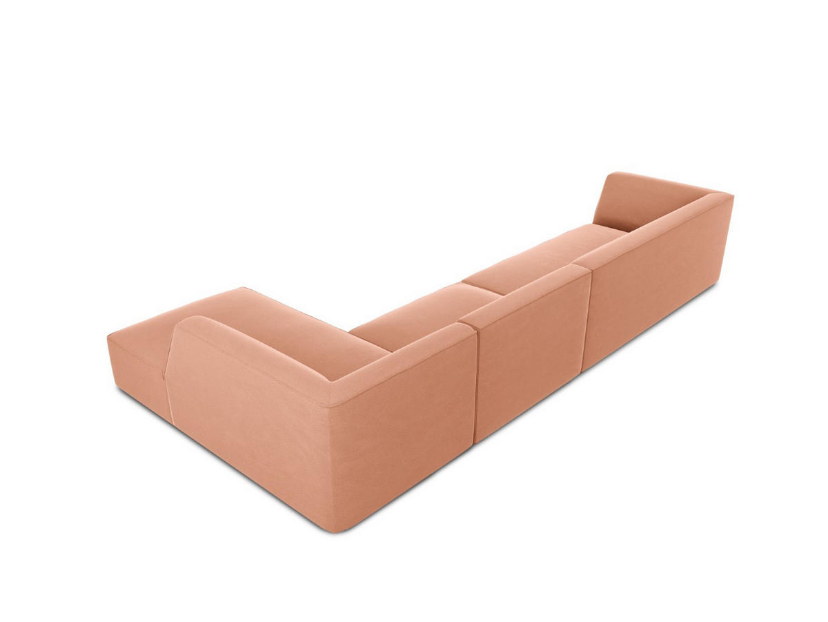 ECKSOFA rechts Ruby aus Samt rosa 5 Sitzplätze - Pink, Textil (180/366cm) - Micadoni