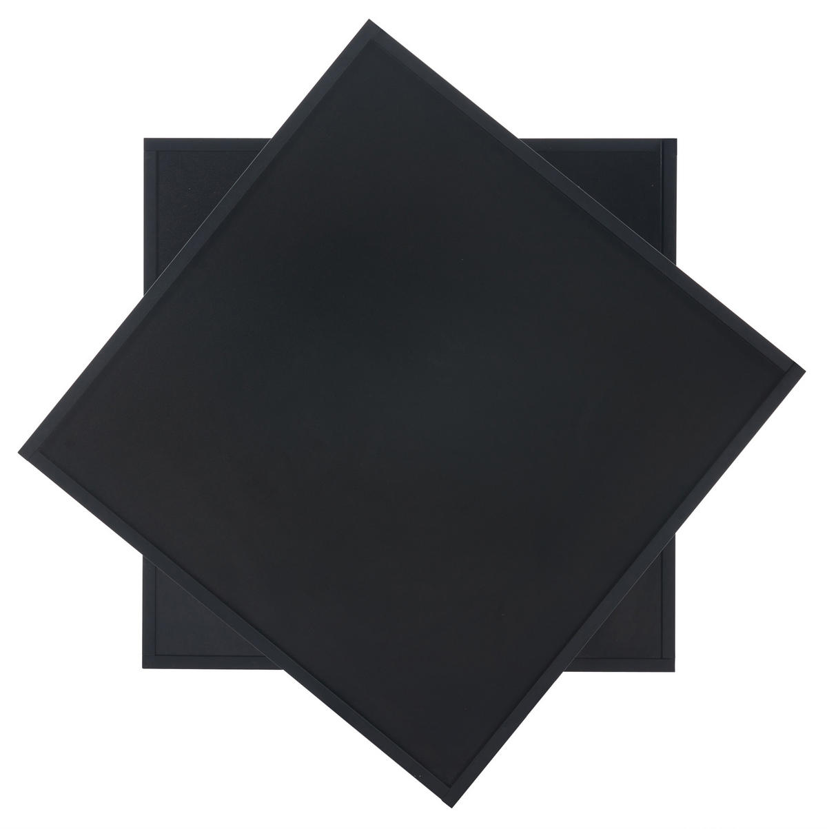 KLUB stolić od iverice, 60/60/38 cm crni, okretan 360° s 2 ladice - crna, drvni materijal (60/60/38cm) - BEAOK