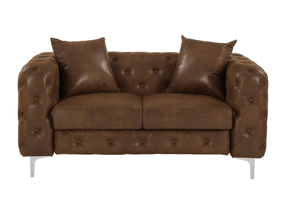 SOFA ohne Schlafmöglichkeit - 2 Personen-Sitzer - Stoff, Stoff - Braun - - Braun, Textil (162/76/91cm) - Vente-Unique