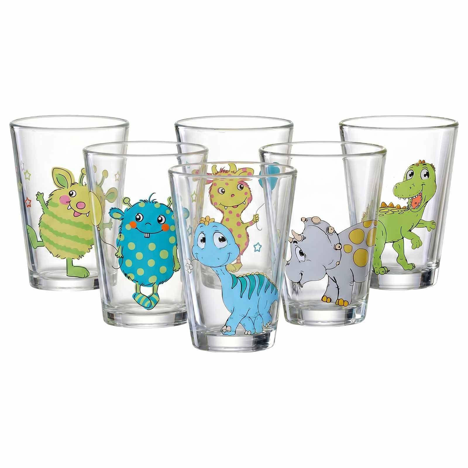 KINDERGLÄSER Dino und Monsterchen bunt 200 ml 6er Set - Multicolor, Glas (0.2L) - Ritzenhoff Breker