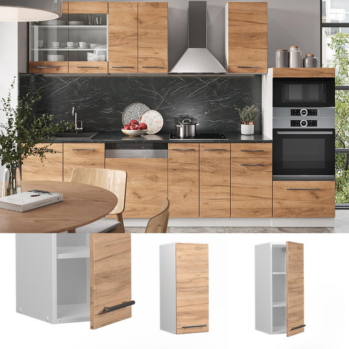 DULAP DE PERETE Fame-Line Stejar Goldkraft 30 cm - stejar miere/alb, compozit lemnos (30/72/34.1cm) - Vicco