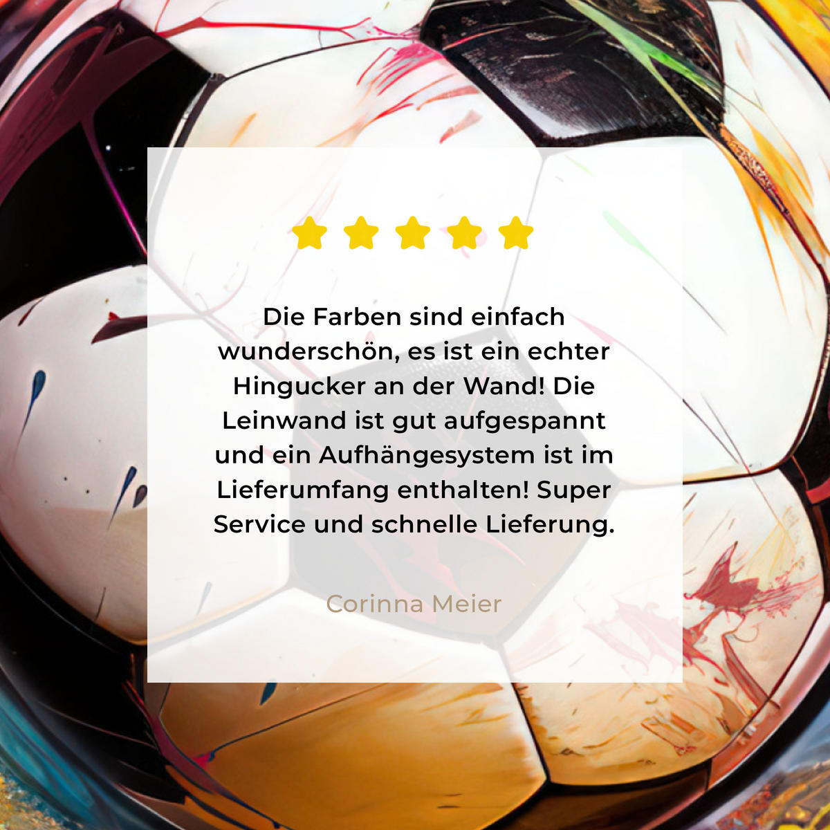 LEINWANDBILD Fußball - Farbe - Farben - Schwarz - Weiß 20x20 cm - Weiß, Textil (20/20cm) - MuchoWow