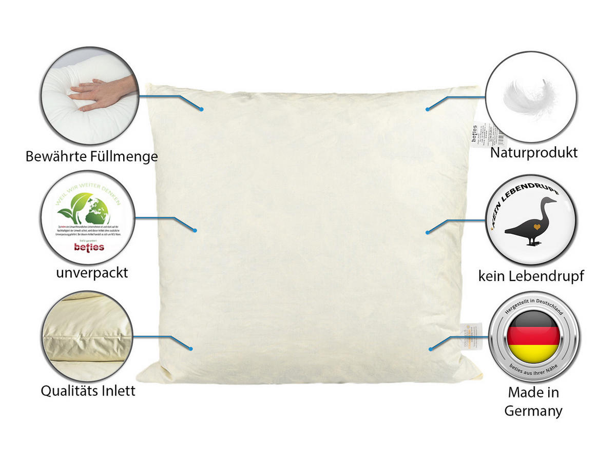 FEDERKISSEN Publik 80/80 cm - Creme, Textil (80/80cm) - beties Heimtextil