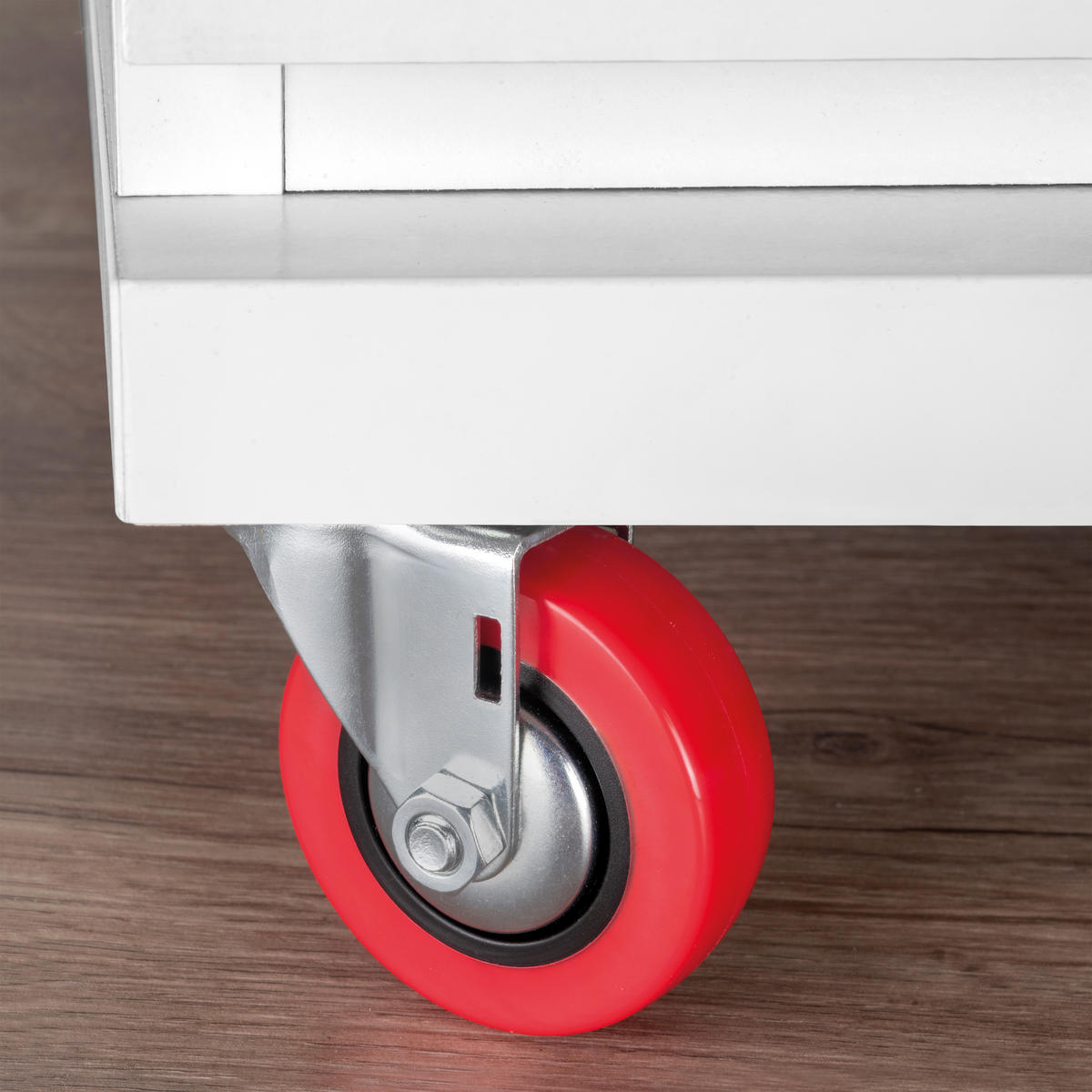 ROLLEN Slip 2 Red mit Montageplatte, Durchmesser 75mm, Stahl und Kunststoff 4er-set - Multicolor, Metall (12/12/18.5cm) - EMUCA
