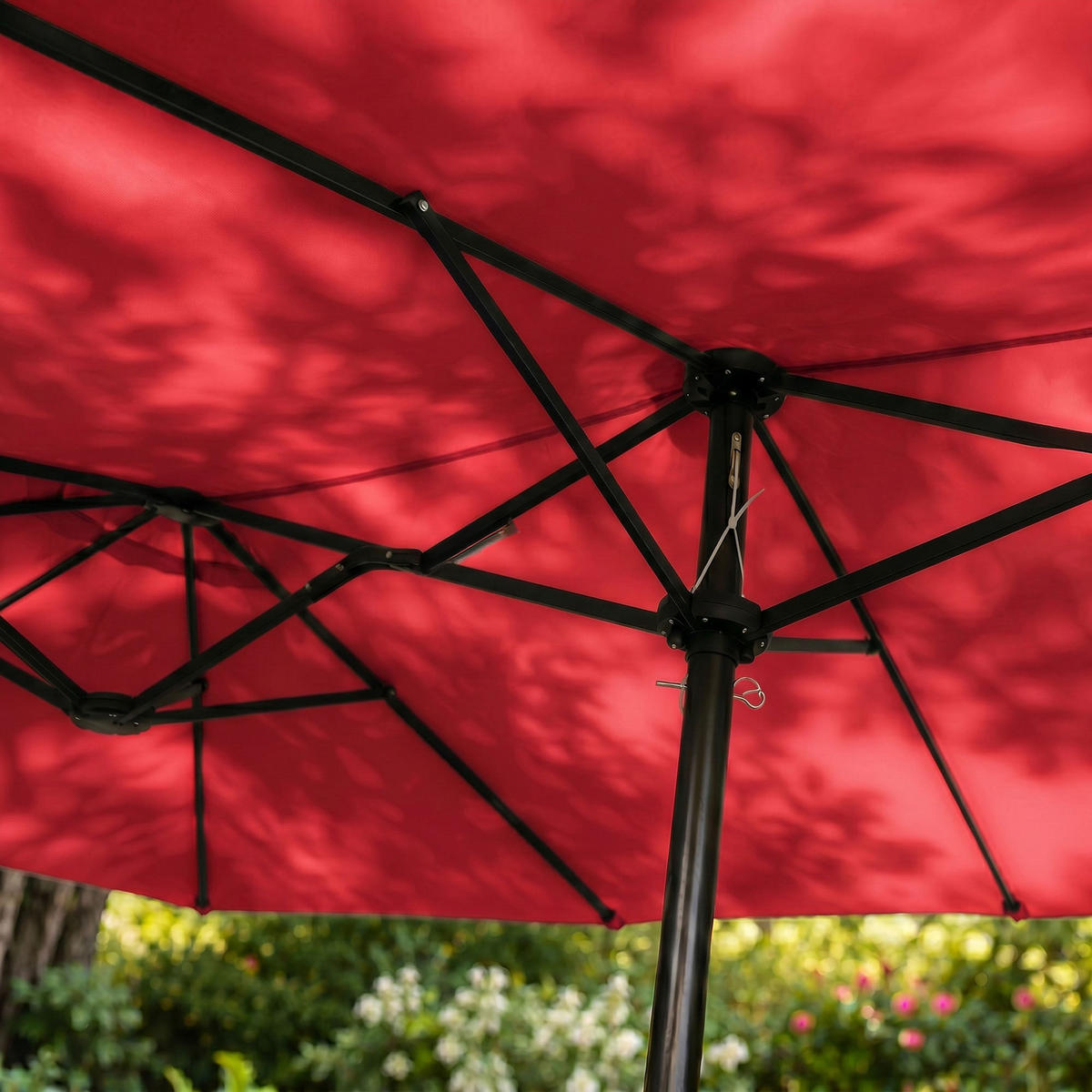 SONNENSCHRIM Rot 245/460 cm - Rot/Schwarz, Metall (460/270cm) - Akord