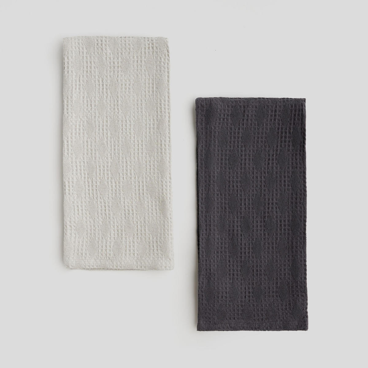 GESCHIRRTUCH-SET Disheri (2er-Set) - Hellgrau, Textil (45/65cm) - home&you