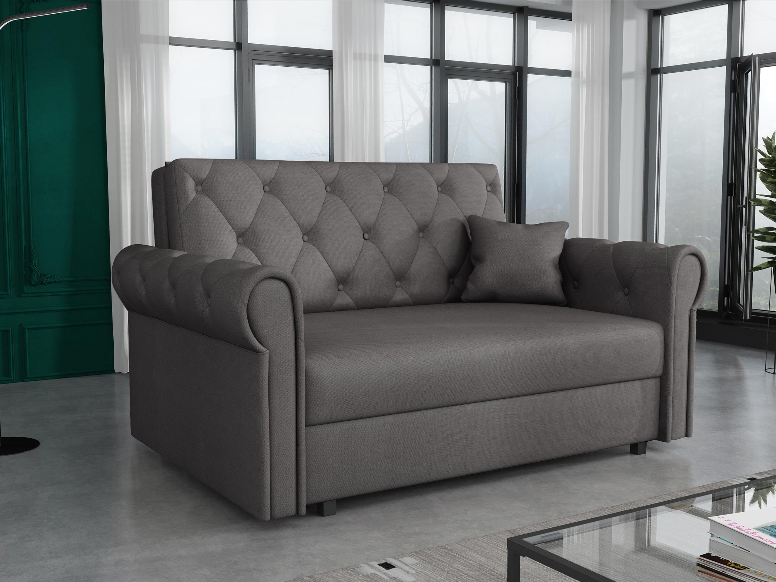 SCHLAFSOFA Viva Roma II - Schwarz/Graphitfarben, Holz/Textil (148/85/98cm) - MIRJAN24