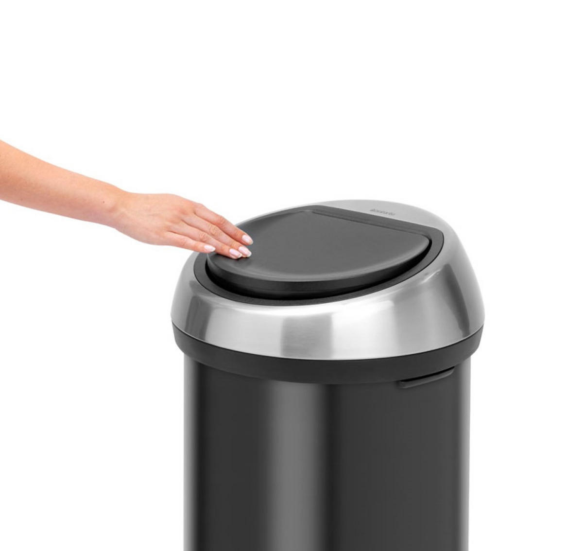 MÜLLEIMER Mit Soft Touch Öffnung 60 Liter Metall Schwarz-Matt - Schwarz, Metall (40/71/40cm) - PROREGAL