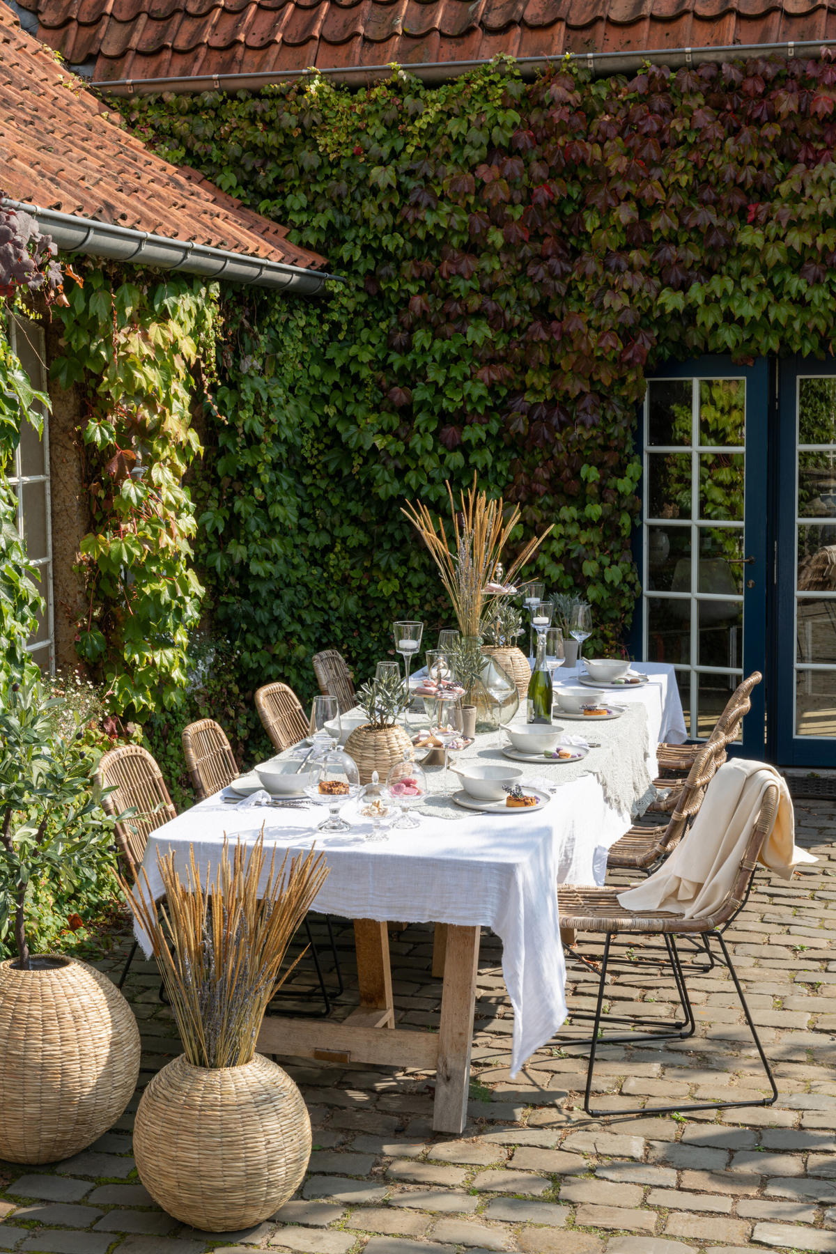 VASE YUMI - Rattan - Natürliche - L - Ø 35 cm - Naturfarben, Naturmaterialien (32cm) - J-Line