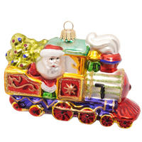 CHRISTBAUMSCHMUCK Santas Lokomotive Mehrfarbig 12cm (Glas / 1 Stk.) - Multicolor, Glas (5/8/12cm)