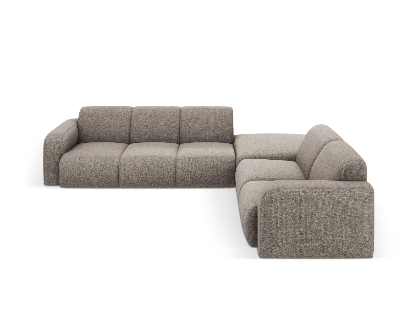 ECKSOFA rechts Molino aus Chenille-Stoff grau 6 Sitzplätze - Grau, Textil (250/315cm) - Micadoni