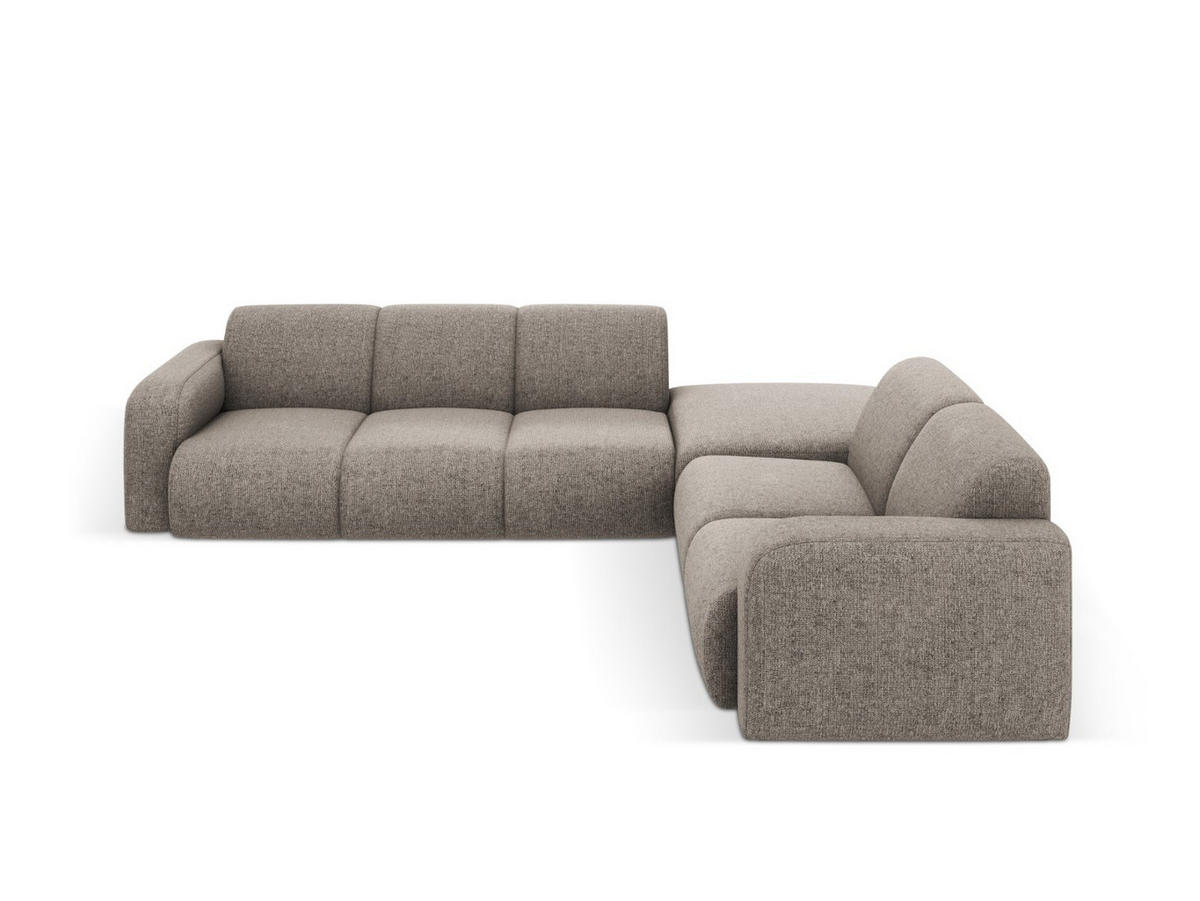 ECKSOFA rechts Molino aus Chenille-Stoff grau 6 Sitzplätze - Grau, Textil (250/315cm) - Micadoni