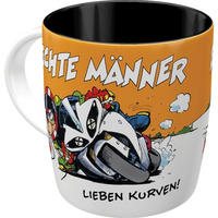 KAFFEETASSE 330 ml MOTOmania Echte Männer lieben Kurven! - Multicolor, Keramik (0.33L) - Nostalgic-Art