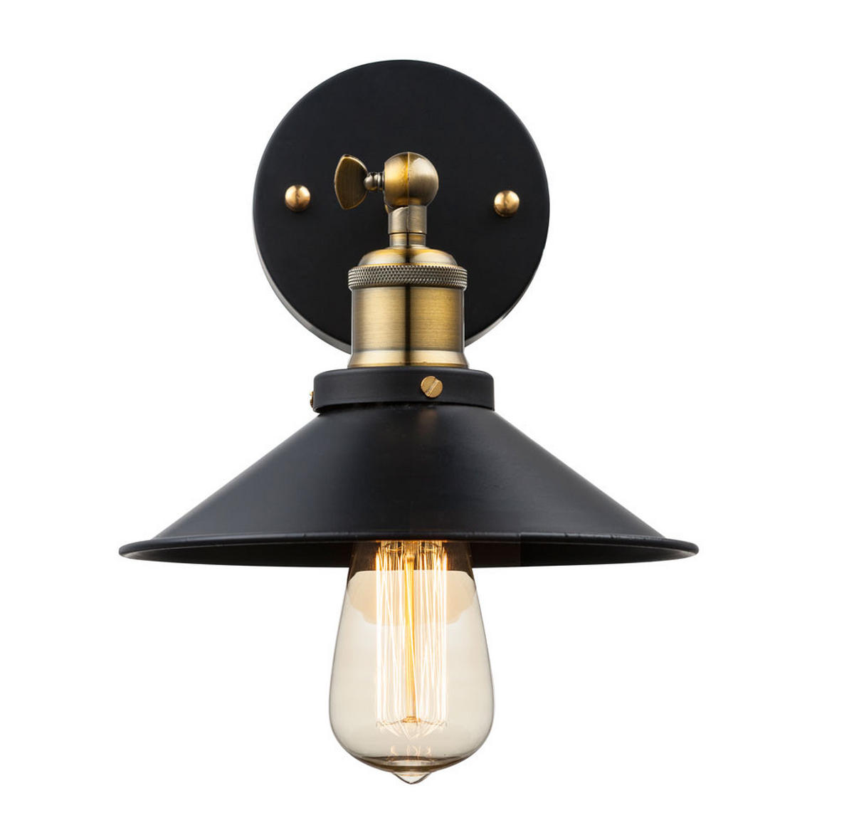 WANDLEUCHTE LENIUS Metall Schwarz schwenkbar - Schwarz, Metall (22/20/26cm) - Globo Lighting