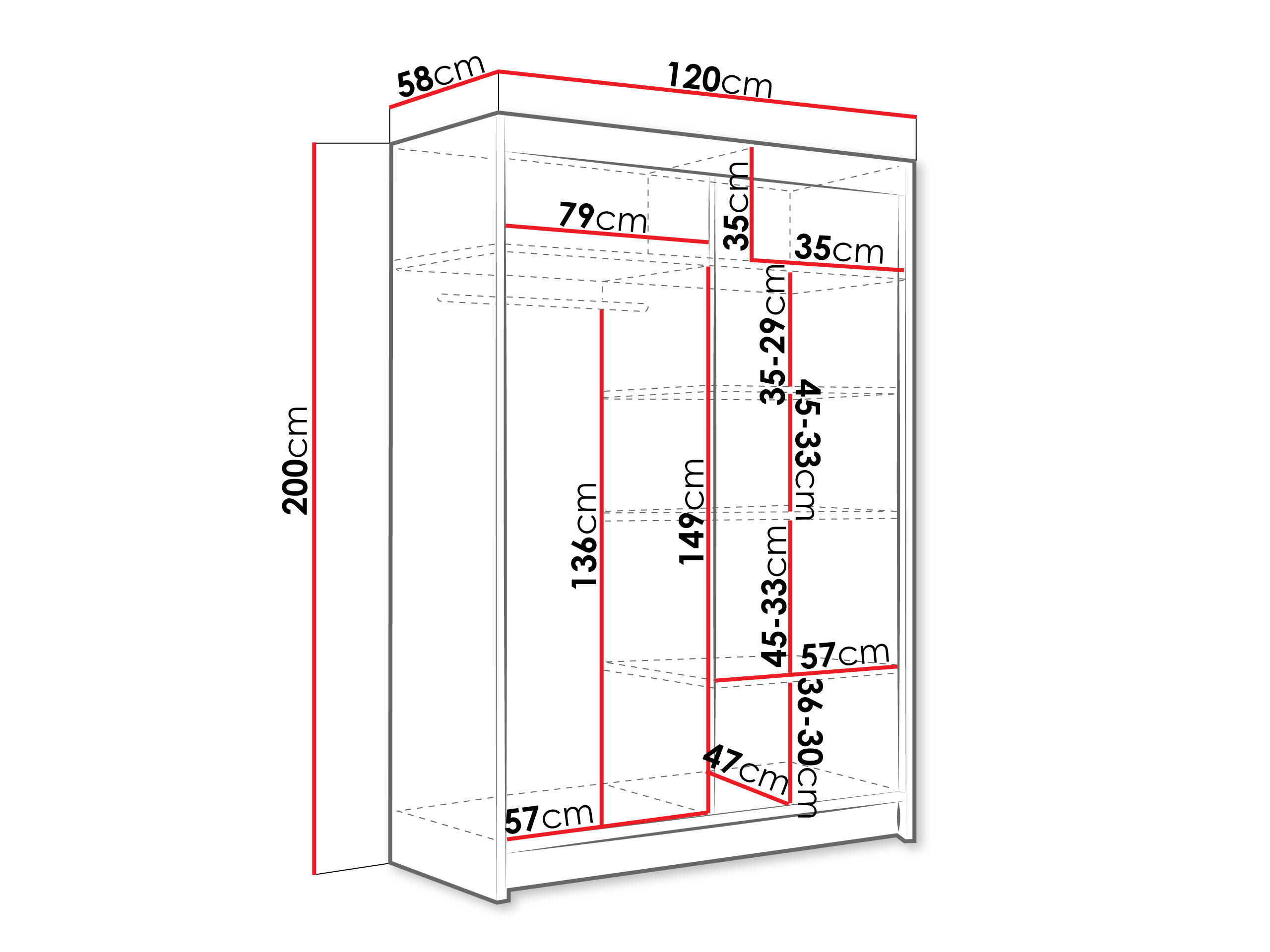 Thumbnail - Mirjan24 Kleiderschrank, Schwarz, Kunststoff, Rechteckig, 120x200x58 cm, Schlafzimmer, Kleiderschränke