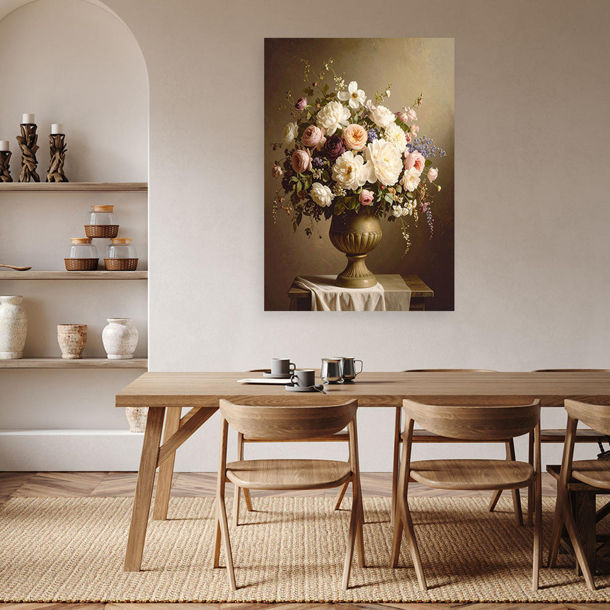 LEINWANDBILD Blumen 80x120cm - Braun, Textil (80/120cm) - Feeby