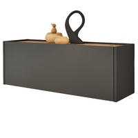 HÄNGESCHRANK grau matt, Eiche Wotan 100 cm, Schuhschrank hängend - Eiche Wotan/Grau, Holzwerkstoff/Metall (100/35/30cm) - Furn.Design