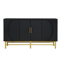 SIDEBOARD mit vertikalem Streifenmuster - Walnussfarben, Holzwerkstoff (145/81.5/40cm) - Urban Meuble