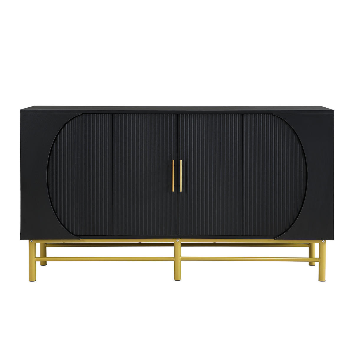 SIDEBOARD mit vertikalem Streifenmuster - Walnussfarben, Holzwerkstoff (145/81.5/40cm) - Urban Meuble