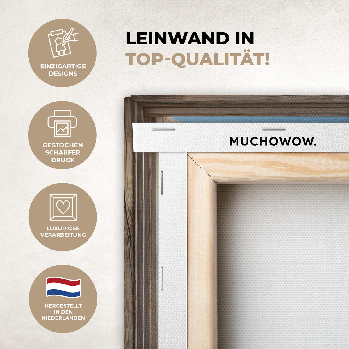 LEINWANDBILD Aussicht - Strand - Fenster - Dünen - Meer Deko Schlafzimmer 30x20 cm - Hellblau, Textil (30/20cm) - MuchoWow