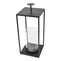LOFT42 Laterne Bradley mit Glas - Schwarz - 32x15x15 - Schwarz, Metall (15/32/15cm) - LOFT42