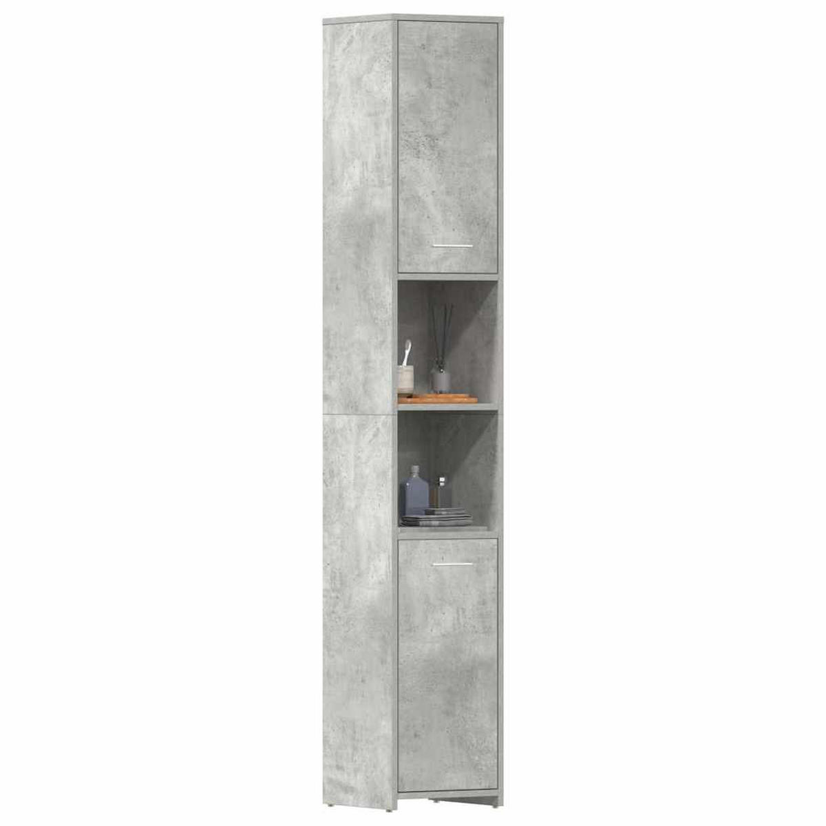 BADEZIMMERSCHRANK Betongrau 30/30/183,5 Cm Holzwerkstoff - Grau, Holzwerkstoff (30/183.5/30cm) - vidaXL