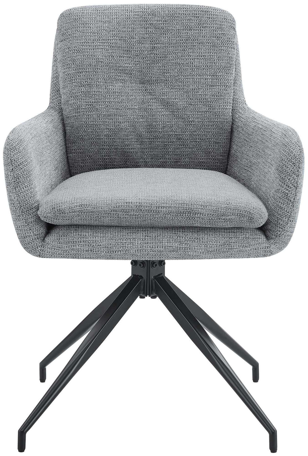 ESSZIMMERSTUHL 2er Set Naver Stoff Grau Wohnzimmerstuhl - Grau, Textil (58/85/63cm) - DELUKE