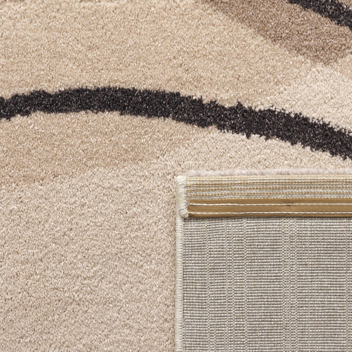 KURZFLORTEPPICH, abstrakt, Florhöhe 12 mm, Creme, 160 x 230 cm - Beige, Textil (160/230cm) - KADIMA DESIGN