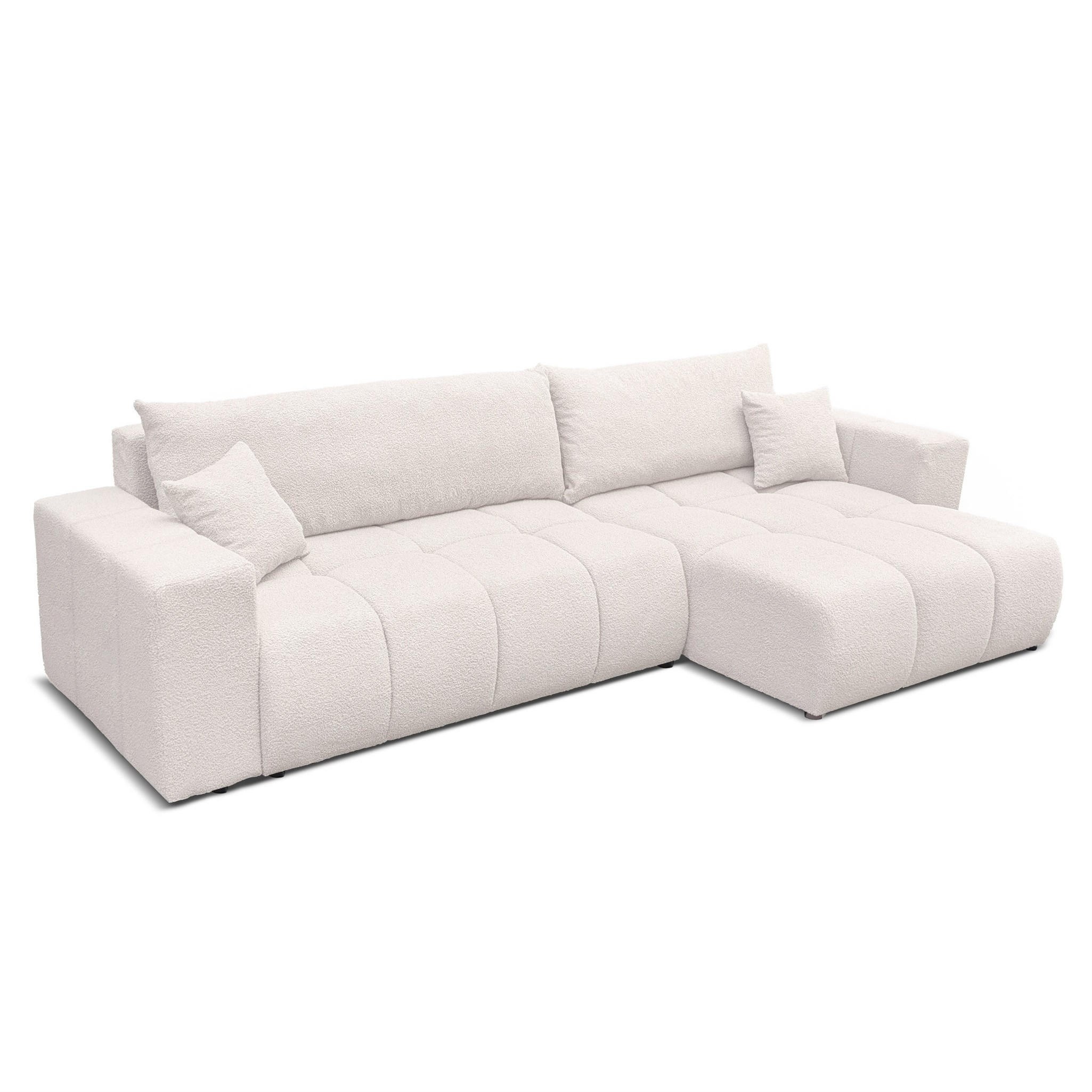 ECKSOFA Anabel Max Mit Schlaffunktion - Weiß, Holzwerkstoff/Textil (145/278cm) - Fun Möbel