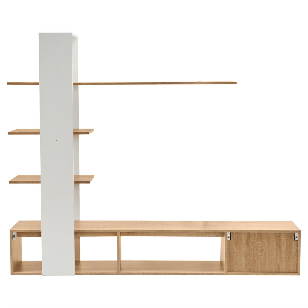TV-ELEMENT 180/33,5/151,5 cm Eichenoptik Weiß als Wohnwand mit Stauraum - Weiß, Holzwerkstoff (33.5/151.5/180cm) - Korfee