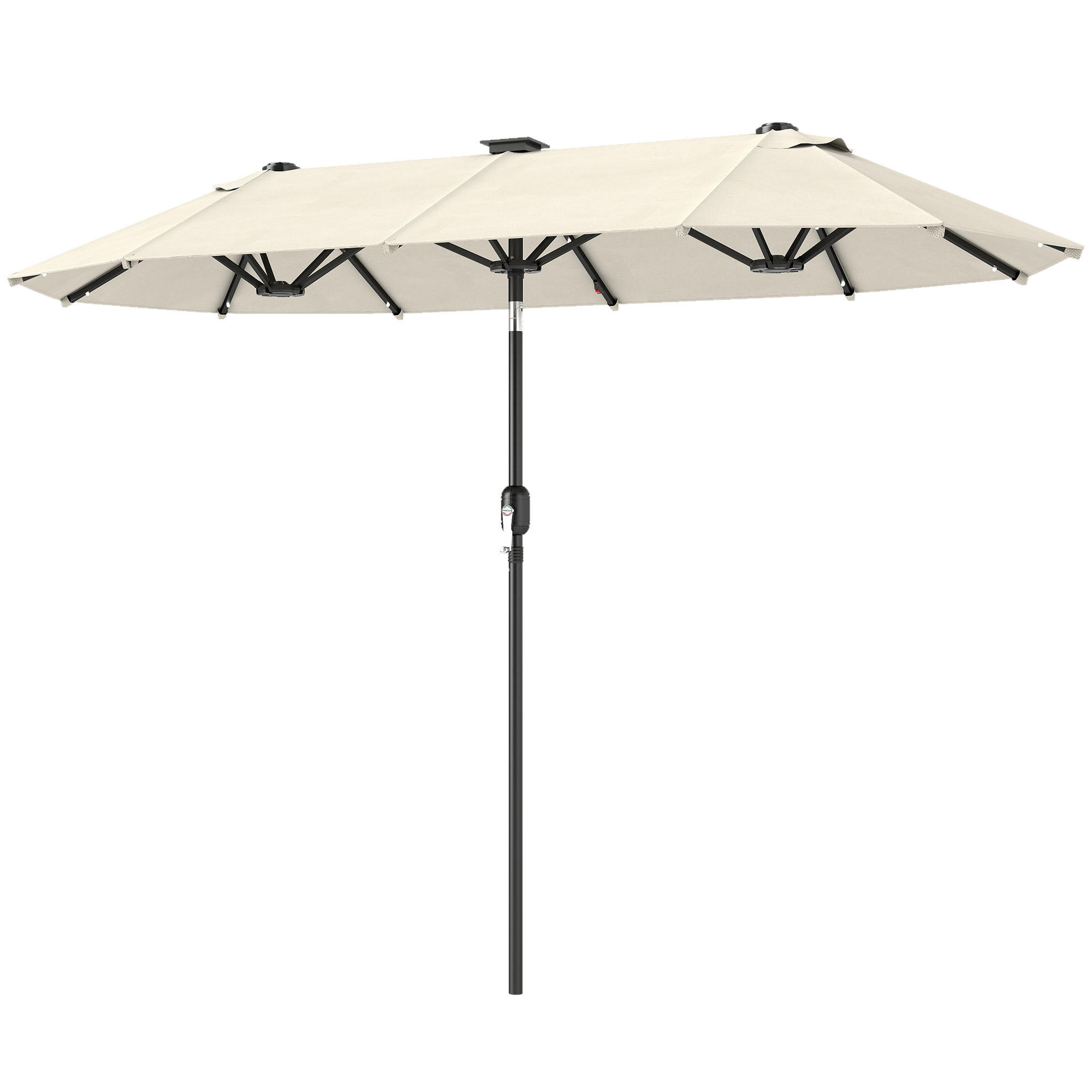 SONNENSCHIRM, Doppelsonnenschirm, Gartenschirm, Polyester, Stahl, Beige - Beige, Metall (150/292cm) - Outsunny