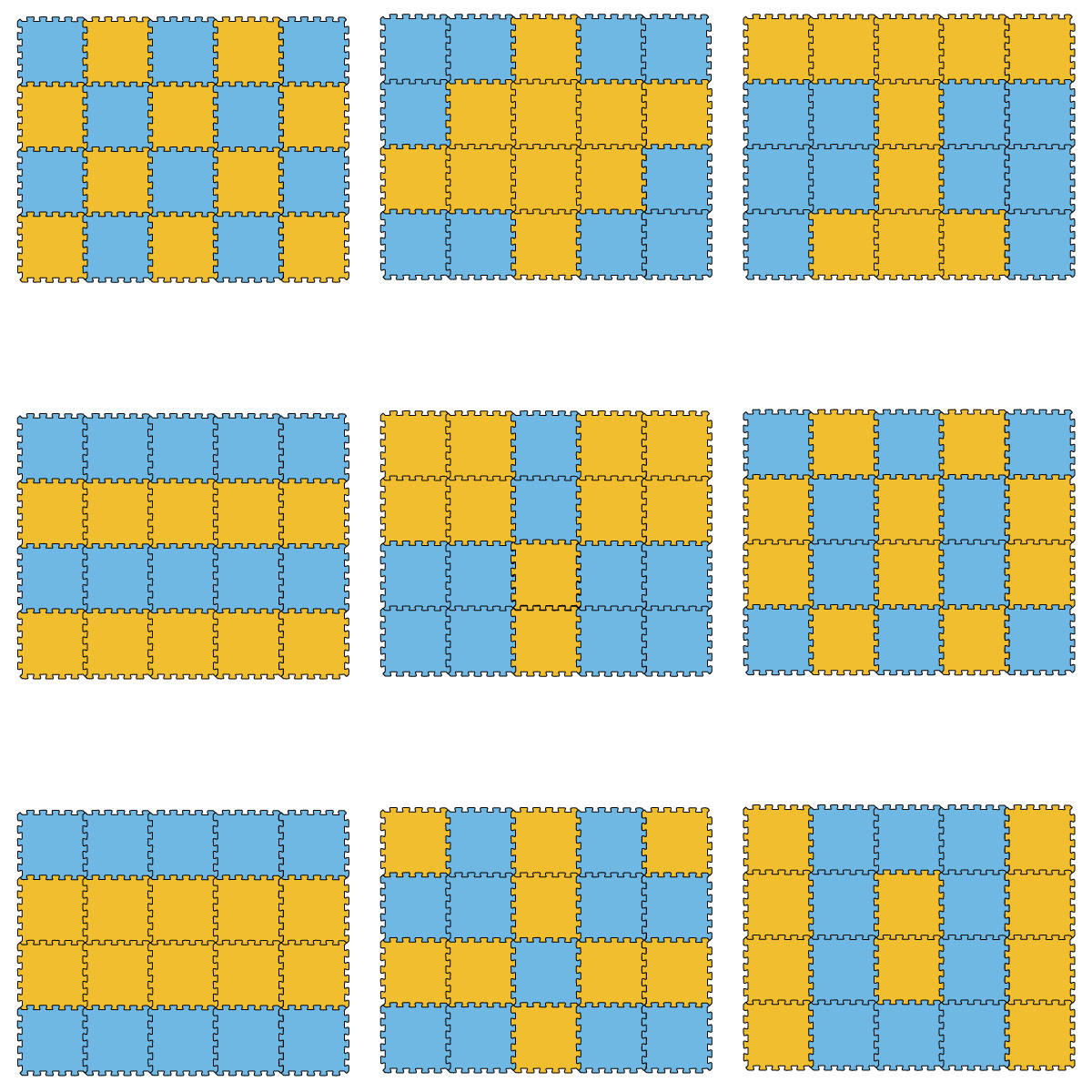 SPIELMATTE ab Null - 180/90/1 cm Puzzlematte Blau - Multicolor, Kunststoff (30/30cm) - Littletom