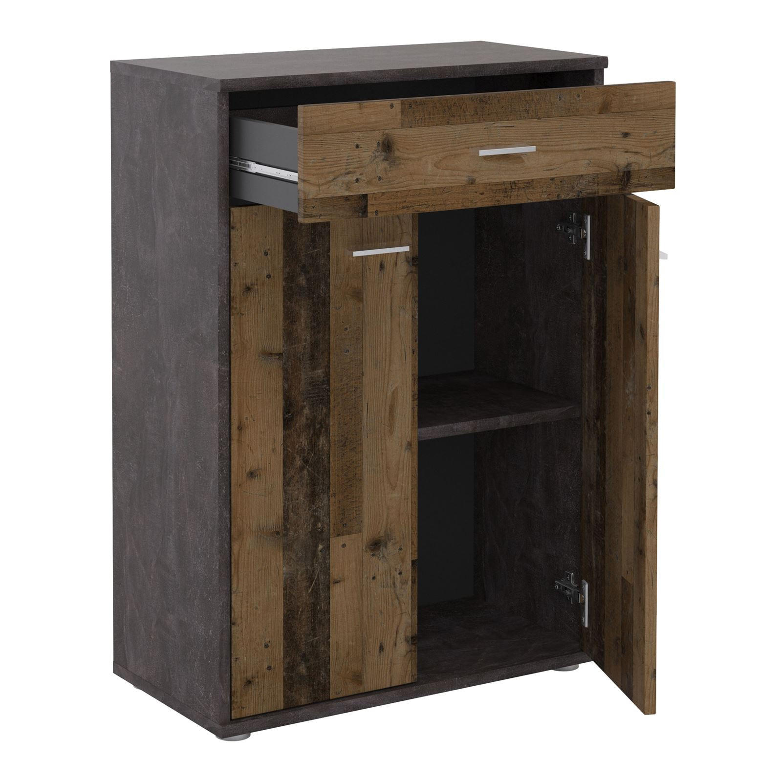 KOMMODE TOMMY - Dunkelgrau/Dunkelbraun, Holzwerkstoff (60/84/30cm) - CARO-Möbel