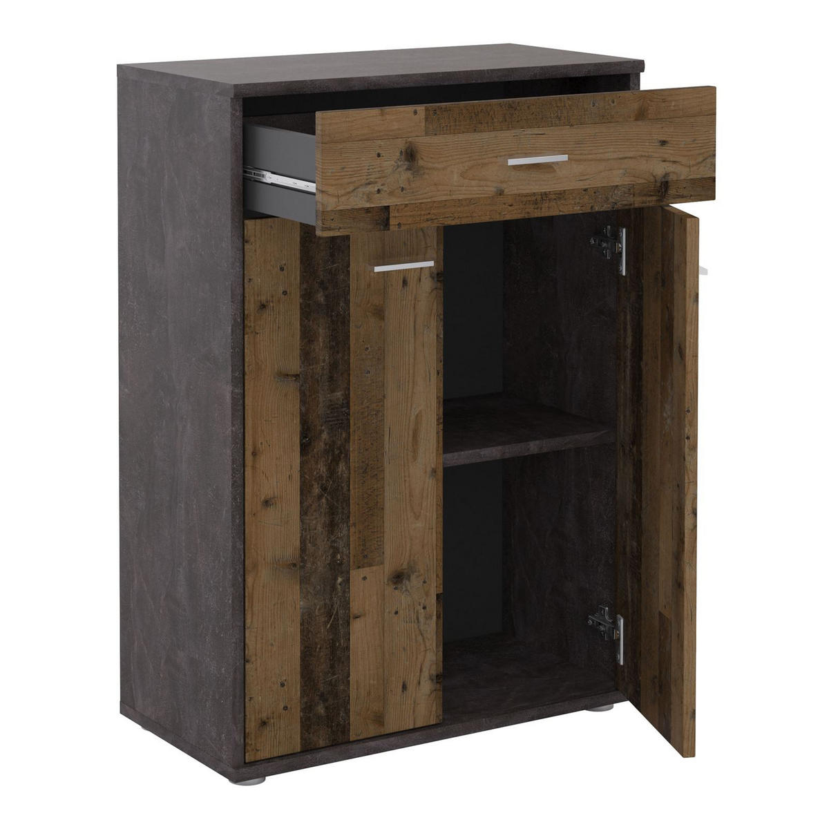 KOMMODE TOMMY - Dunkelgrau/Dunkelbraun, Holzwerkstoff (60/84/30cm) - CARO-Möbel