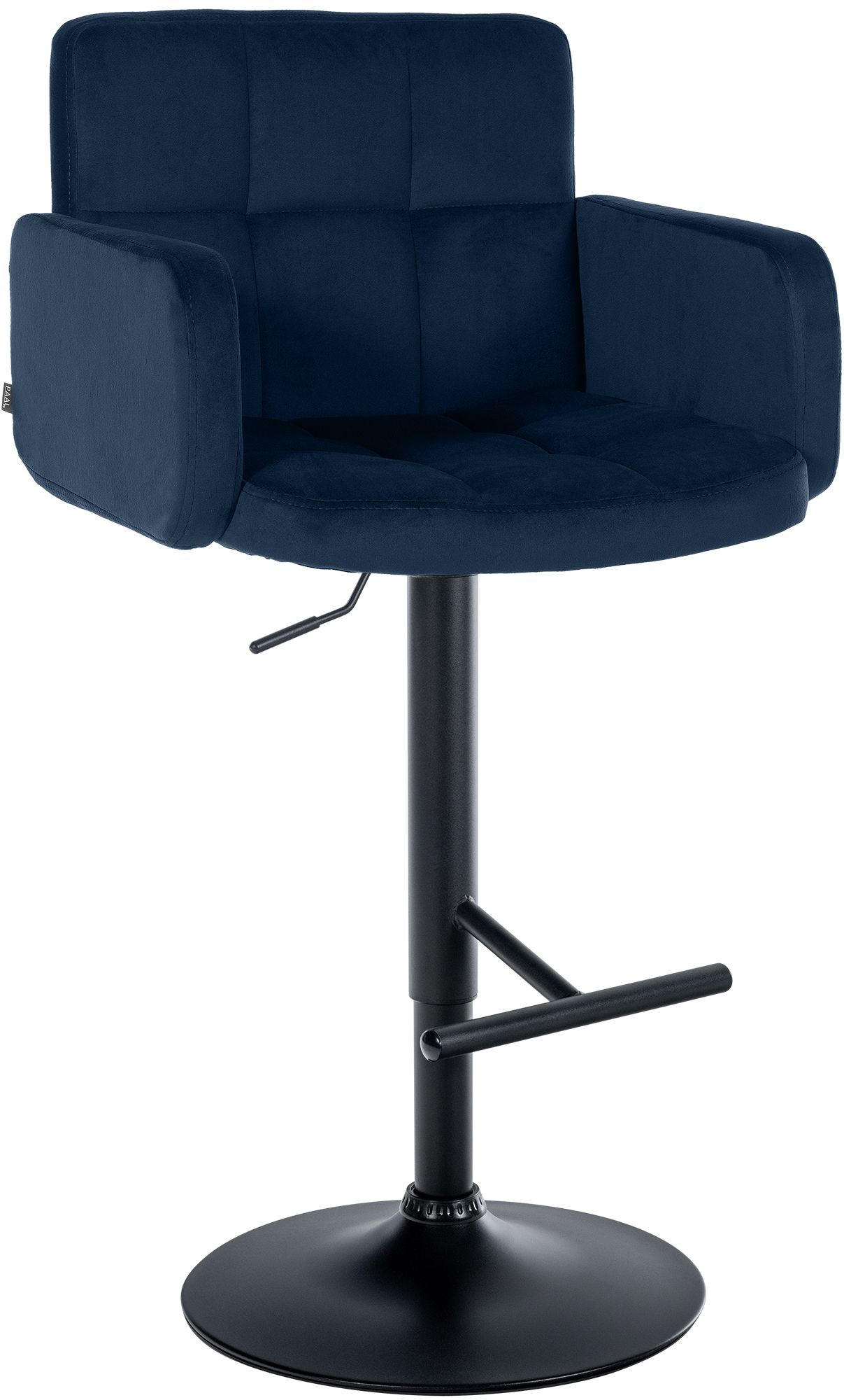 BARHOCKER Samt Blau - Blau/Schwarz, Textil/Metall (60/93/56cm) - CLP