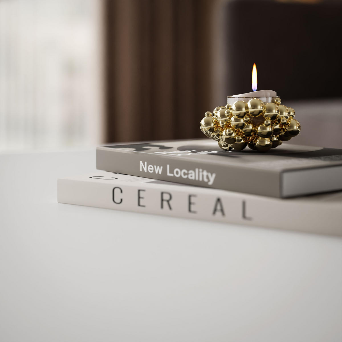 COUCHTISCH SAPHIRA GOLD mit Ablageboden, Weiß matt - Weiß, Holzwerkstoff (60/100/40cm) - Lookway