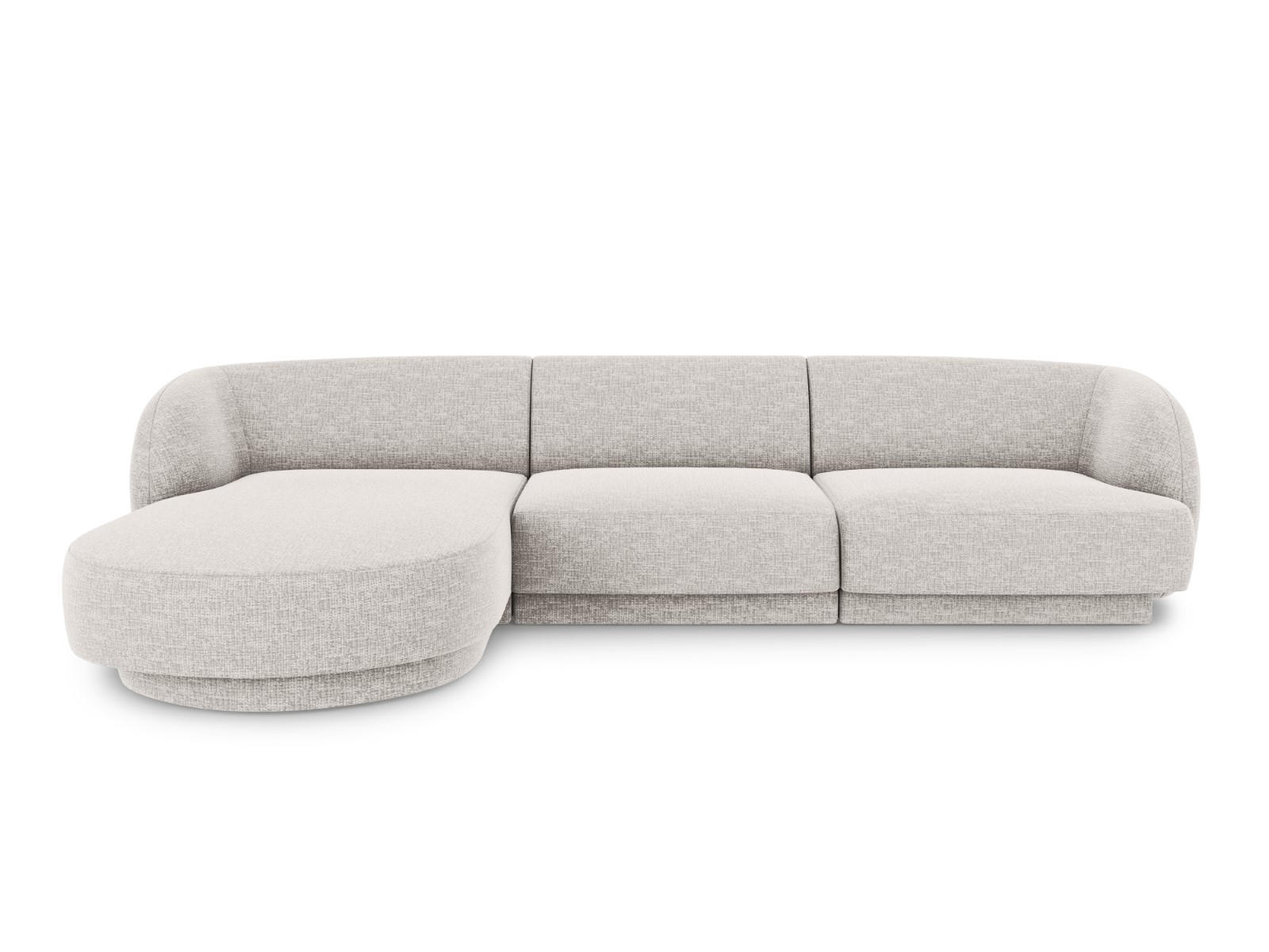 ECKSOFA links Miley aus Chenille-Stoff hellgrau 4 Sitzplätze - Hellgrau, Textil (156/255cm) - Micadoni