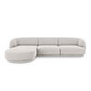 ECKSOFA links Miley aus Chenille-Stoff hellgrau 4 Sitzplätze - Hellgrau, Textil (156/255cm) - Micadoni