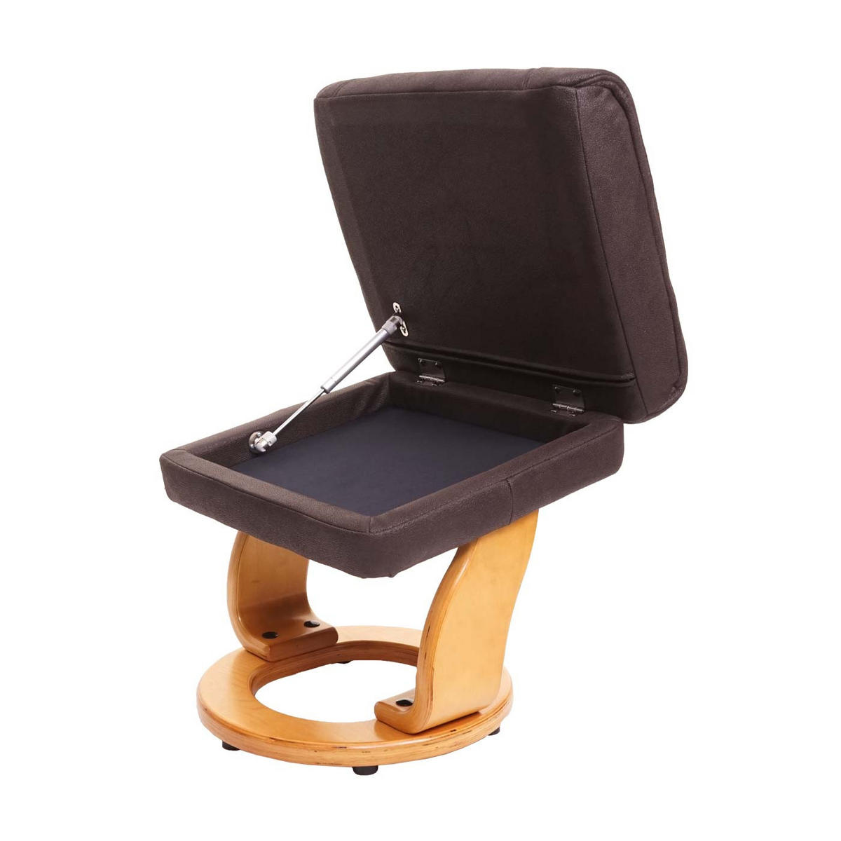 RELAXSESSEL MIT HOCKER Schwarz, Braun - Schwarz/Braun, Textil (81/105/92cm) - MCA