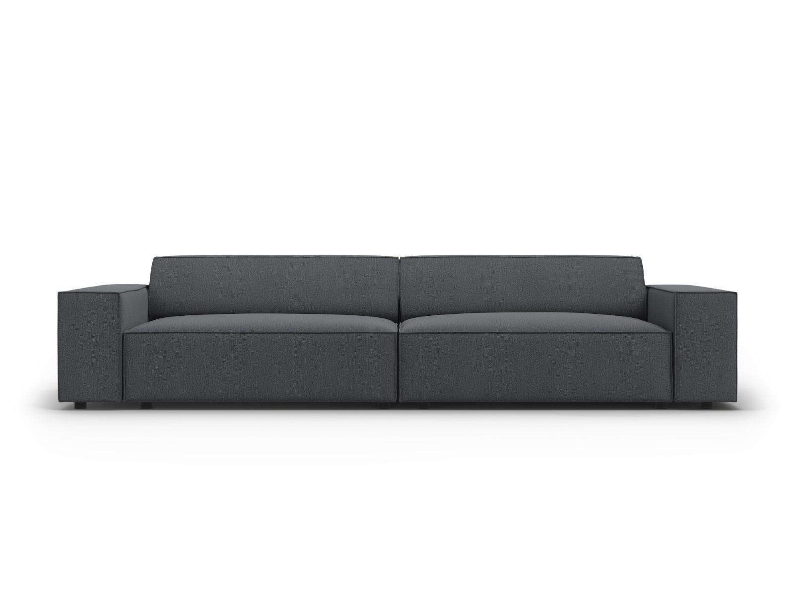 SOFA Jodie aus strukturiertem Stoff dunkelgrau 3 Sitzplätze - Dunkelgrau, Textil (102/70/204cm) - Micadoni